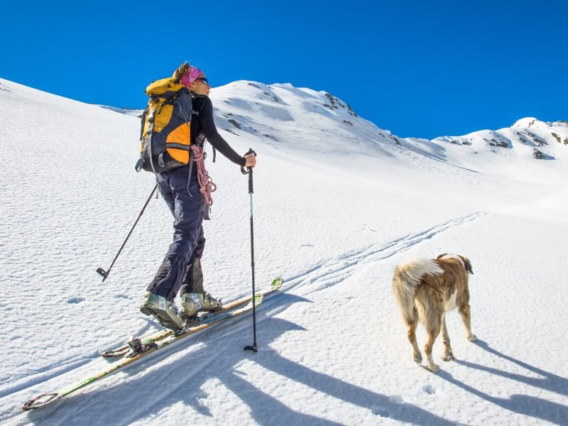 Girl makes ski mountaineering